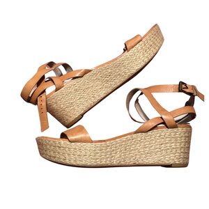 Michael Kors Leather Espadrille Wedges